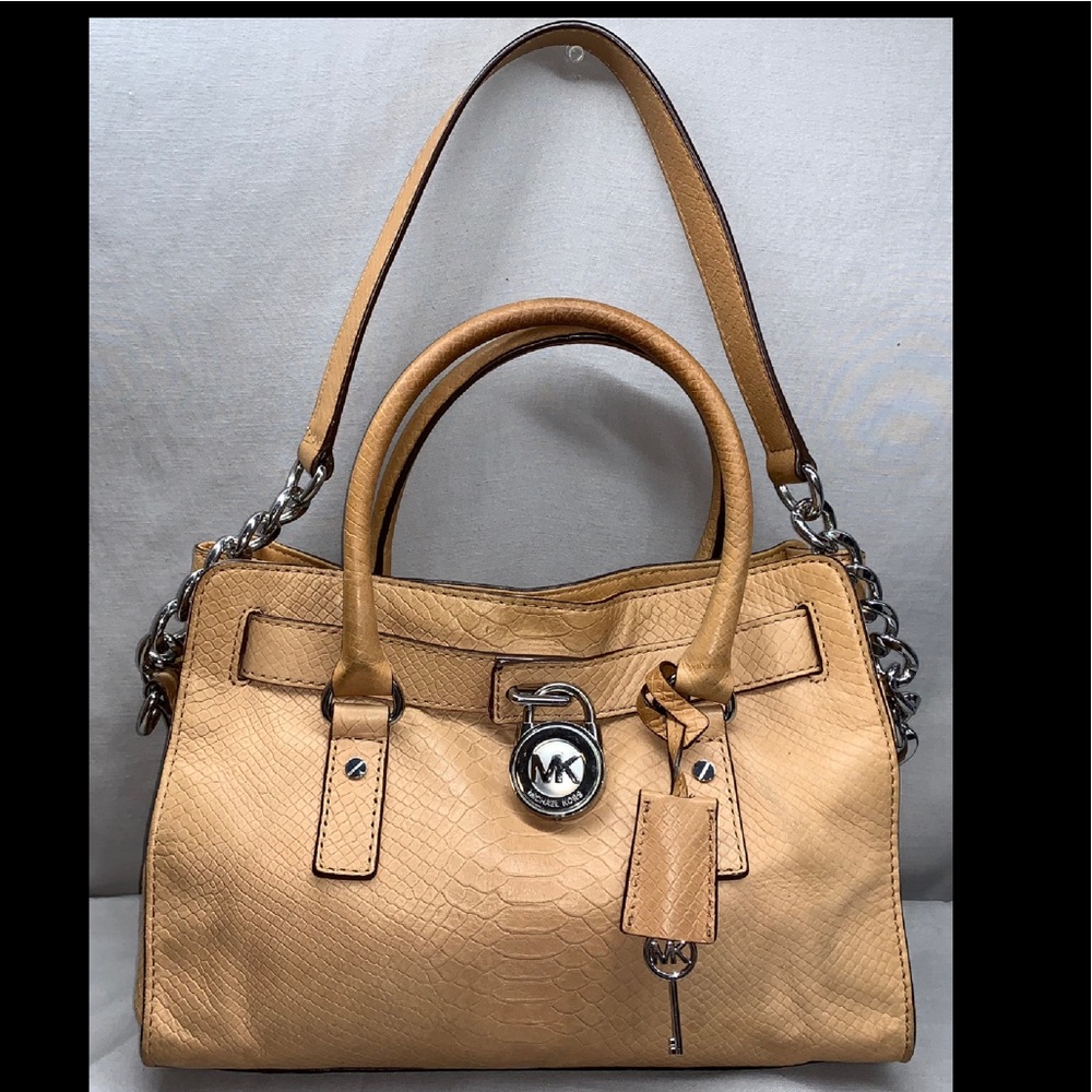 DONE! Michael Kors Hamilton Python Leather Satchel